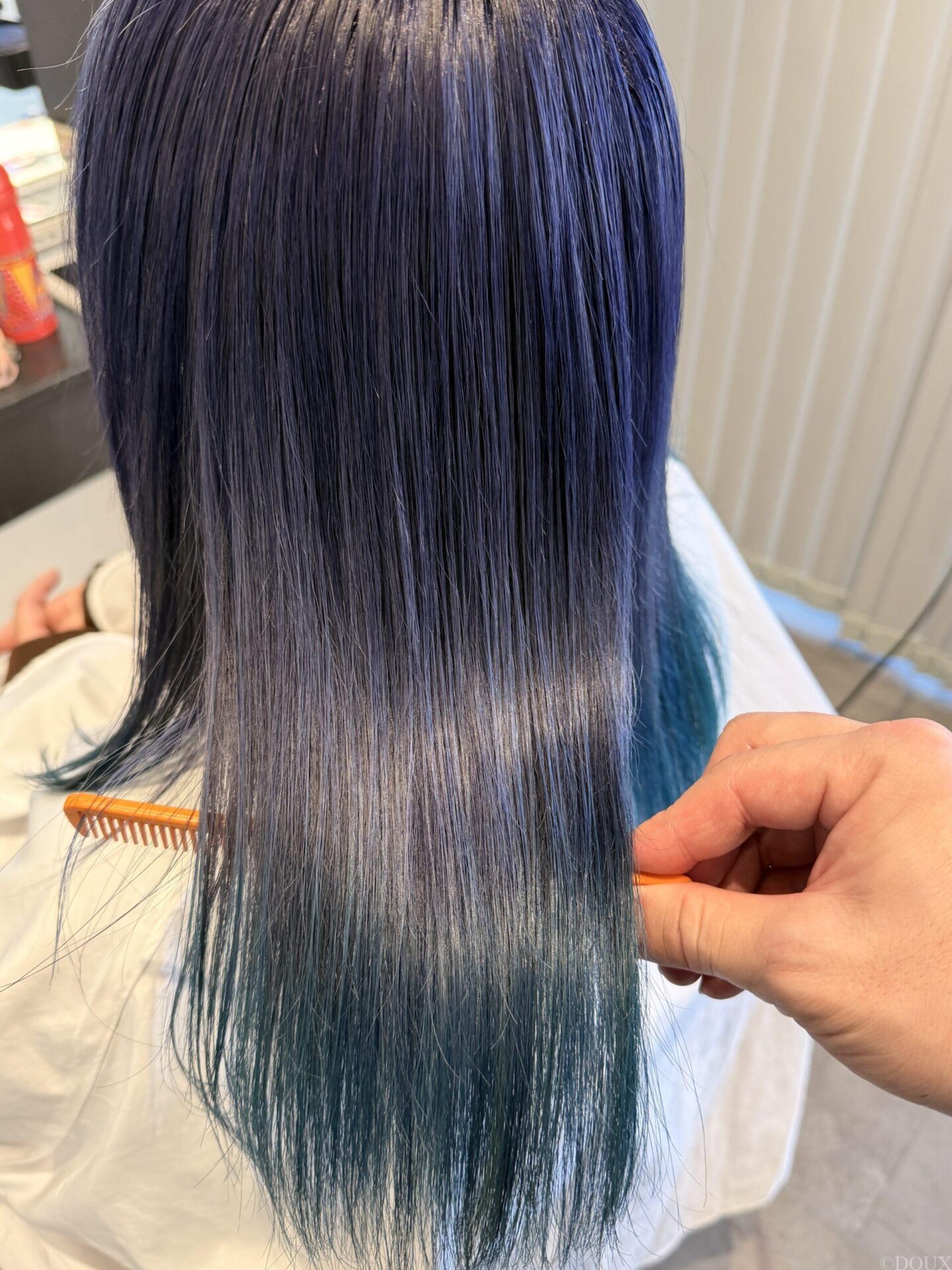 ラベンダーブルー　裾カラーシアン