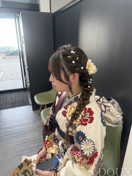 成人式~サイド編みおろし~