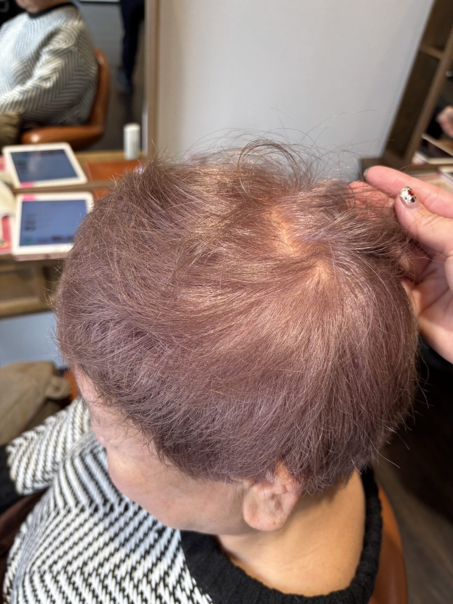 ワンカラー白髪ぼかし