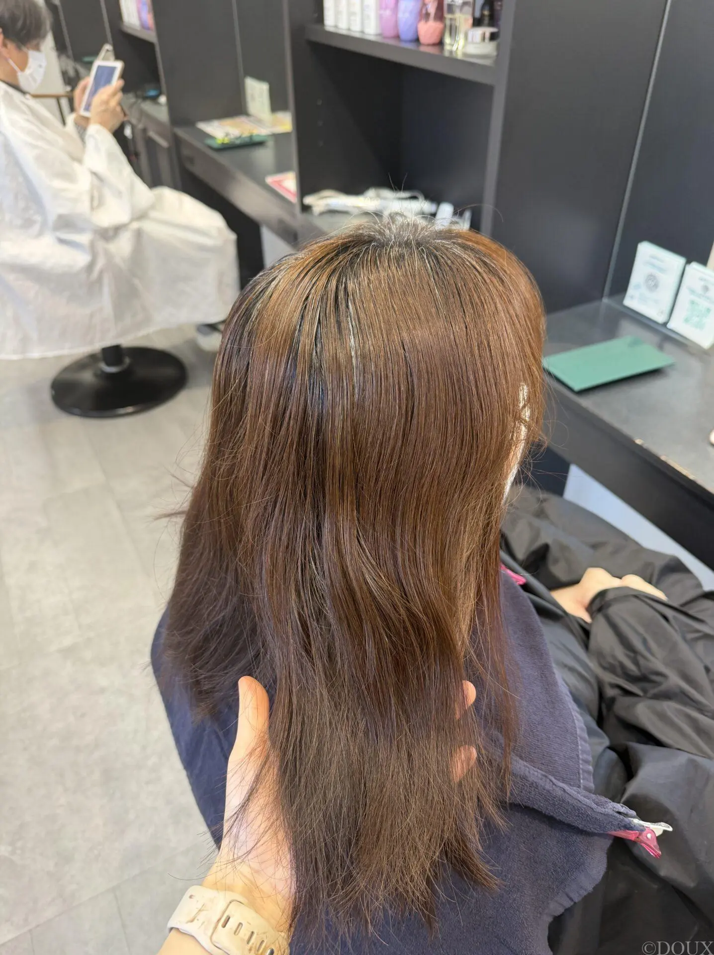 ブラウンベア・中・ 白髪があっても楽しめる、上品ピンクブラウンカラー | 美容室DOUX