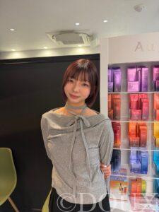 ラベンダーカラー ぱつっとボブ